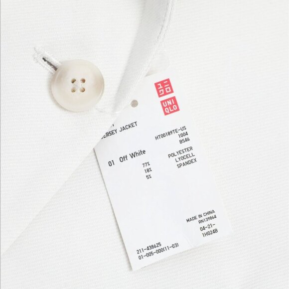Uniqlo Women’s L UV Off White Lightweight Blazer Jersey Jacket NWT Avant Garde - Picture 6 of 8